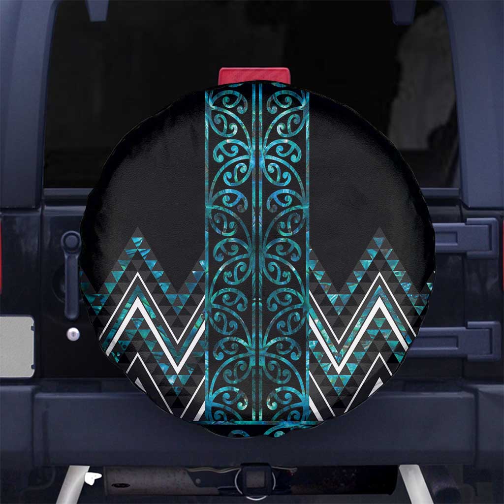 Paua Shell Aotearoa Mangopare Kowhaiwhai and Niho Taniwha Spare Tire Cover Maori New Zealand