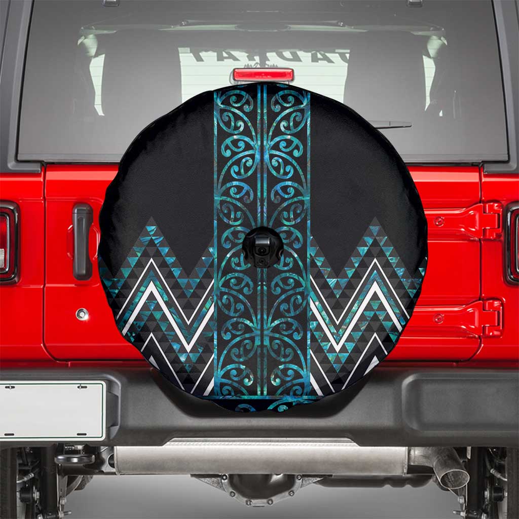 Paua Shell Aotearoa Mangopare Kowhaiwhai and Niho Taniwha Spare Tire Cover Maori New Zealand