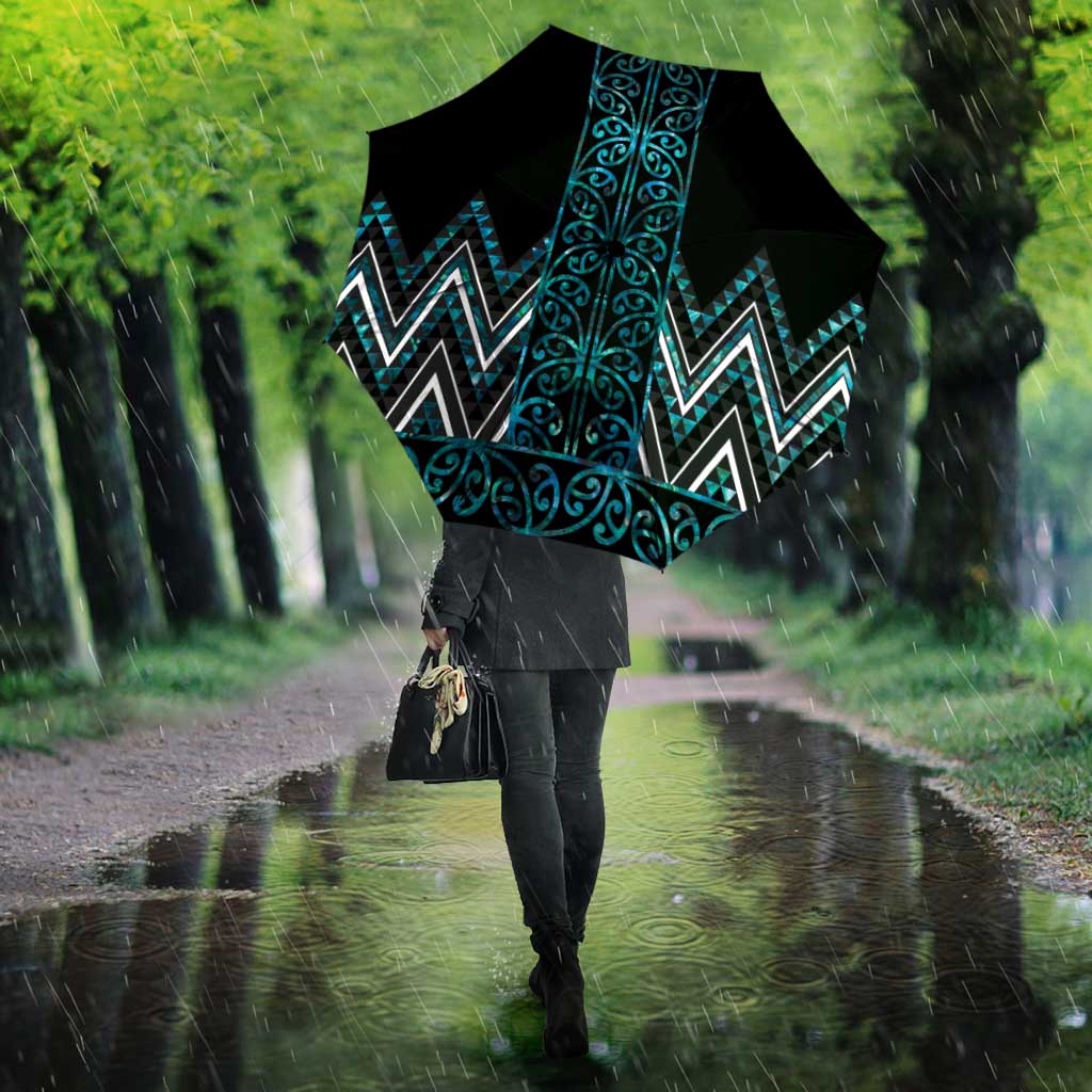 Paua Shell Aotearoa Mangopare Kowhaiwhai Niho Taniwha Umbrella Maori New Zealand - Polynesian Pride