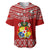 Tonga Rugby Baseball Jersey 2023 World Cup Tongan Kupesi Ngatu Pattern LT14 Red - Polynesian Pride