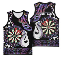 Personalised New Zealand Darts Basketball Jersey Ngutukaka Manaia Taniko Luxury Purple - Polynesian Pride