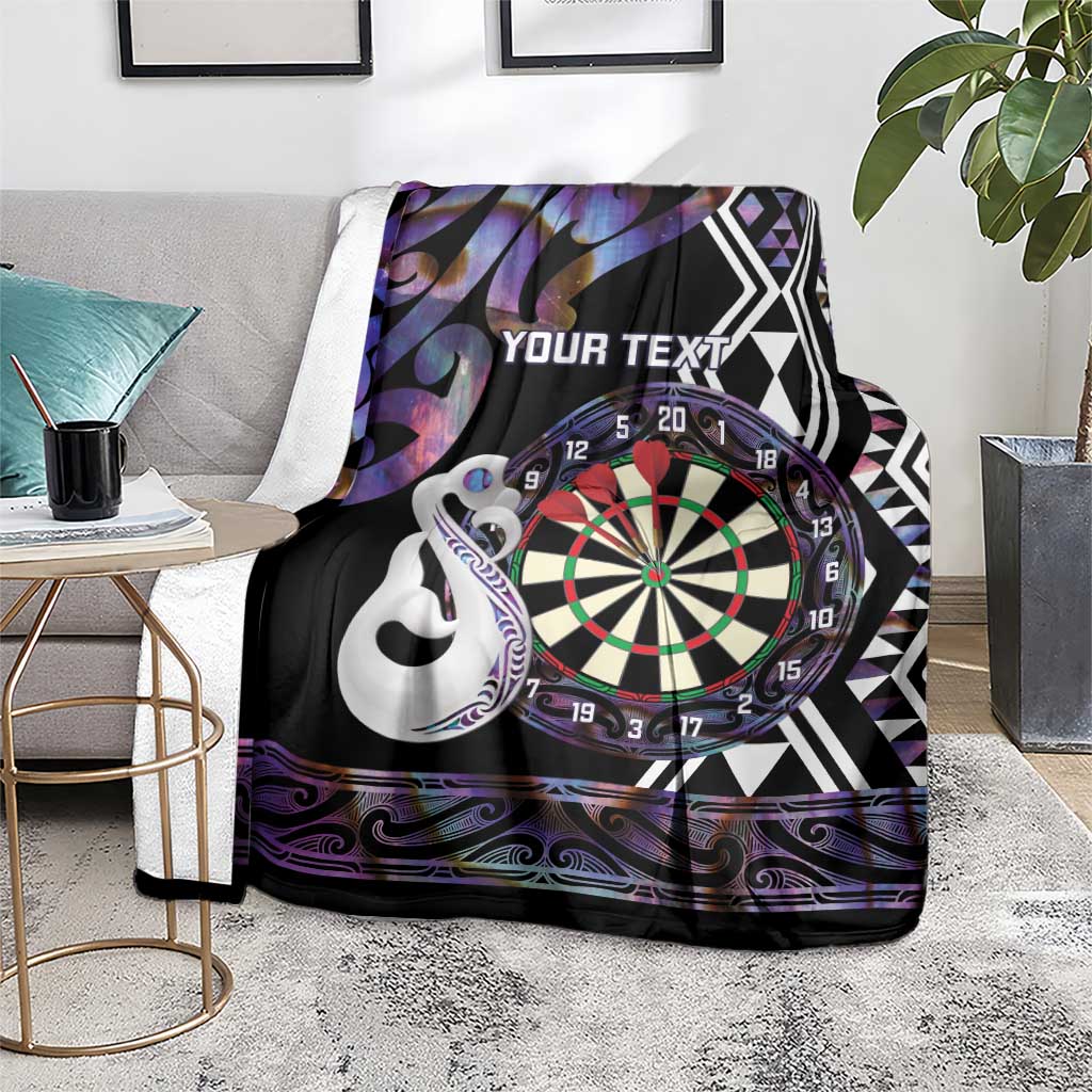 Personalised New Zealand Darts Blanket Ngutukaka Manaia Taniko Luxury Purple - Polynesian Pride