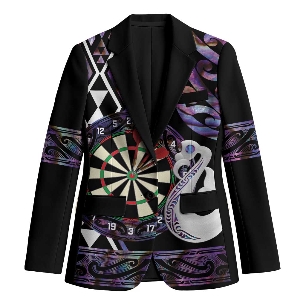 Personalised New Zealand Darts Blazer Ngutukaka Manaia Taniko Luxury Purple - Polynesian Pride