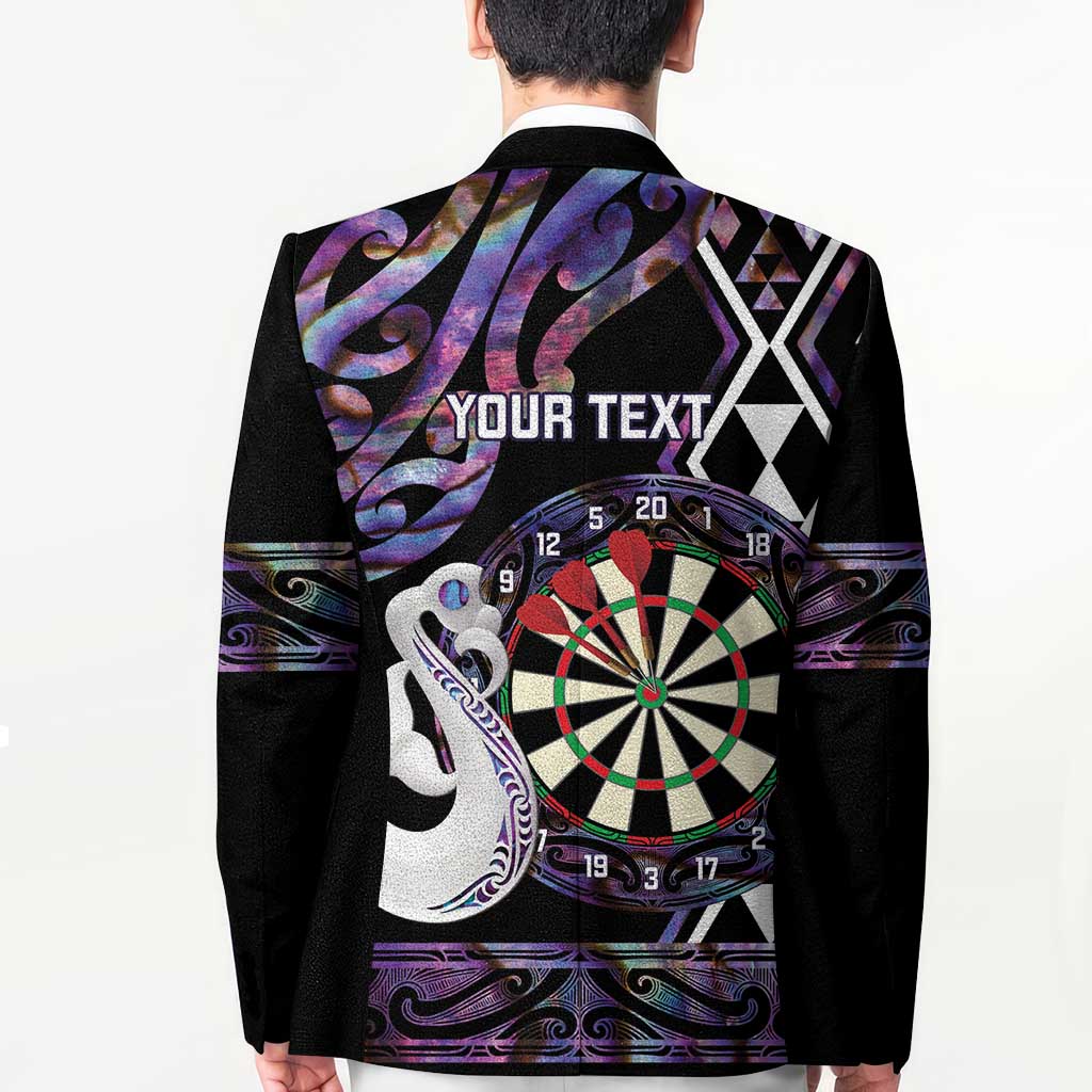 Personalised New Zealand Darts Blazer Ngutukaka Manaia Taniko Luxury Purple - Polynesian Pride