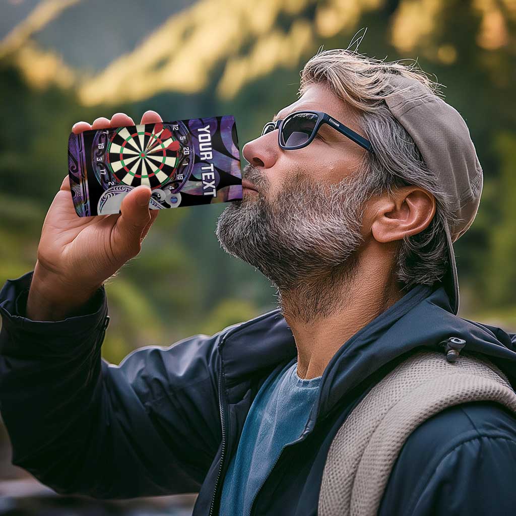 Personalised New Zealand Darts 4 in 1 Can Cooler Tumbler Ngutukaka Manaia Taniko Luxury Purple - Polynesian Pride