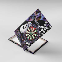 Personalised New Zealand Darts Canvas Wall Art Ngutukaka Manaia Taniko Luxury Purple - Polynesian Pride