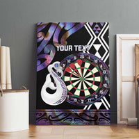 Personalised New Zealand Darts Canvas Wall Art Ngutukaka Manaia Taniko Luxury Purple - Polynesian Pride