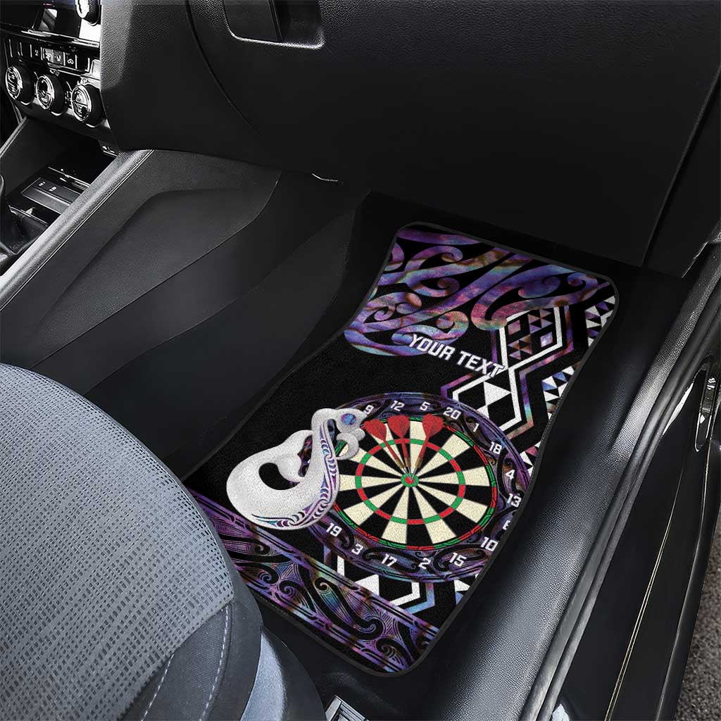 Personalised New Zealand Darts Car Mats Ngutukaka Manaia Taniko Luxury Purple - Polynesian Pride