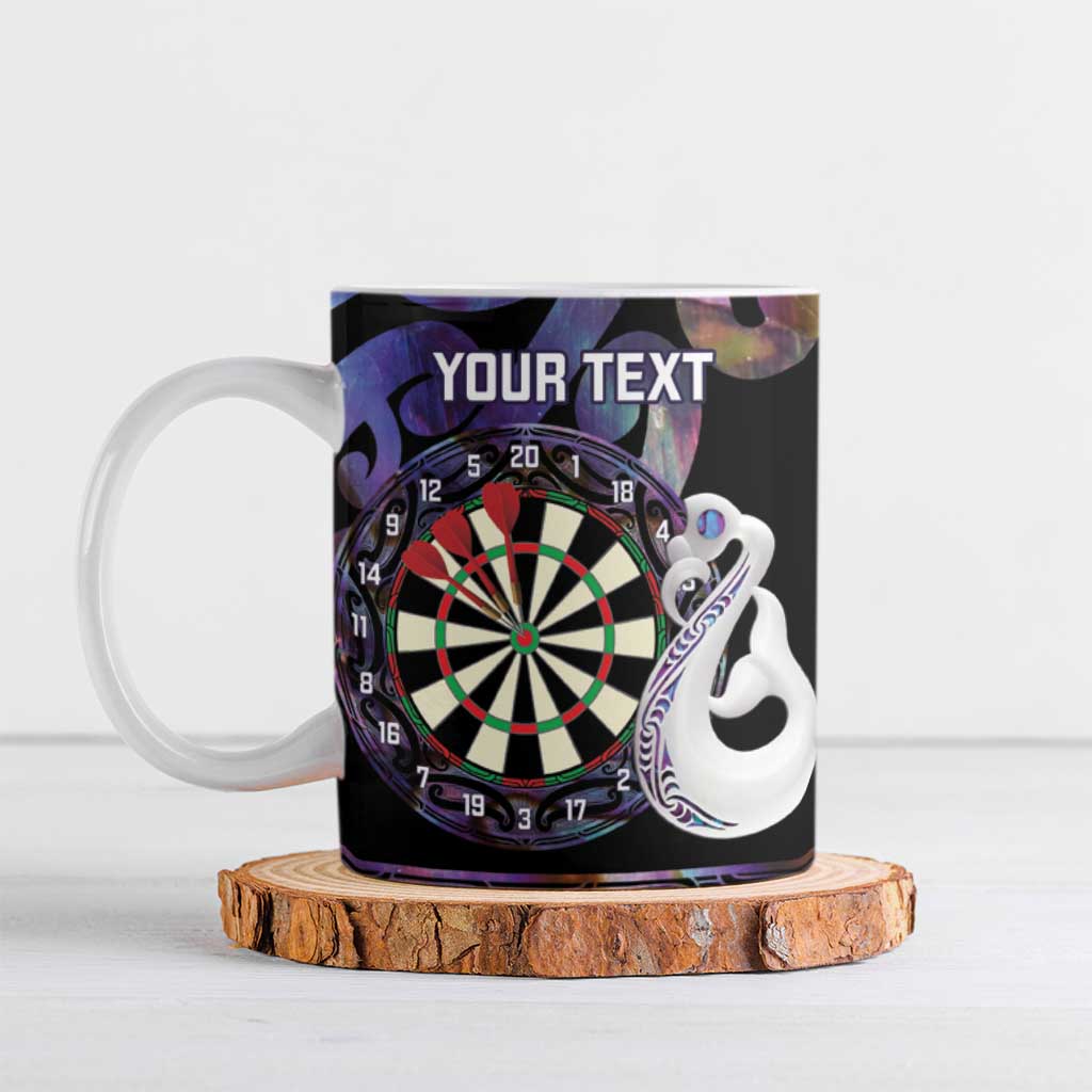 Personalised New Zealand Darts Ceramic Mug Ngutukaka Manaia Taniko Luxury Purple - Polynesian Pride