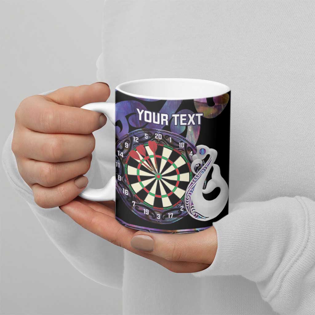 Personalised New Zealand Darts Ceramic Mug Ngutukaka Manaia Taniko Luxury Purple - Polynesian Pride