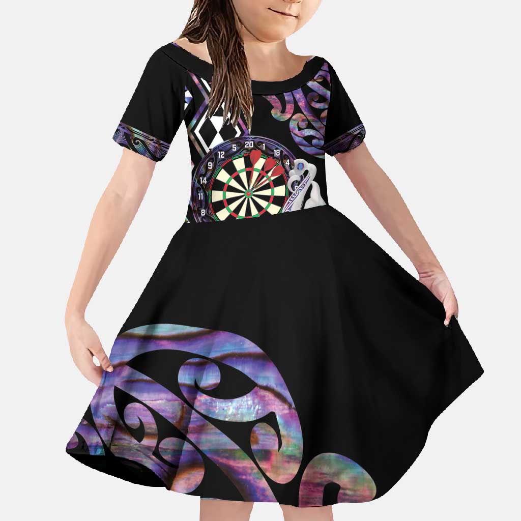 Personalised New Zealand Darts Family Matching Summer Maxi Dress and Hawaiian Shirt Ngutukaka Manaia Taniko Luxury Purple - Polynesian Pride
