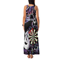 Personalised New Zealand Darts Family Matching Tank Maxi Dress and Hawaiian Shirt Ngutukaka Manaia Taniko Luxury Purple - Polynesian Pride