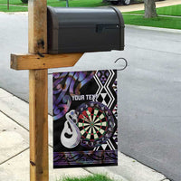 Personalised New Zealand Darts Garden Flag Ngutukaka Manaia Taniko Luxury Purple - Polynesian Pride