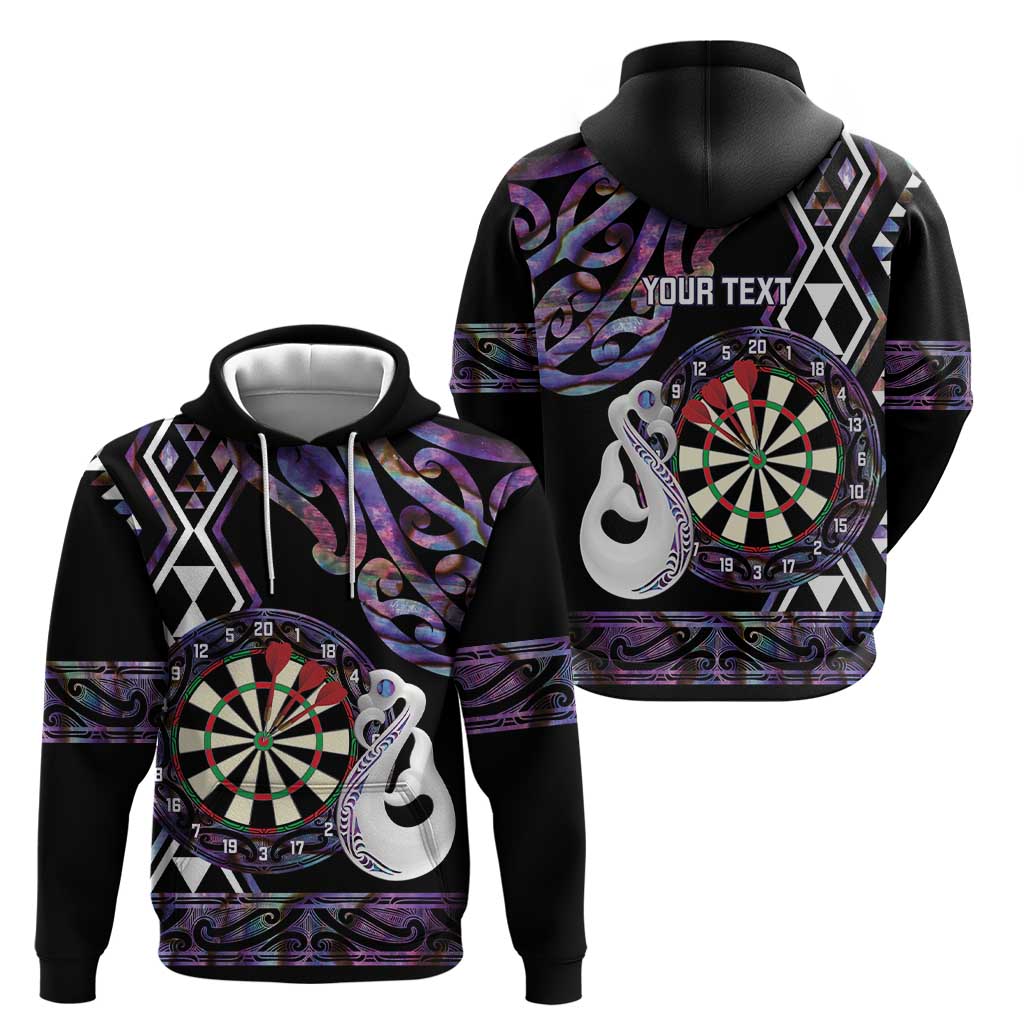 Personalised New Zealand Darts Hoodie Ngutukaka Manaia Taniko Luxury Purple - Polynesian Pride