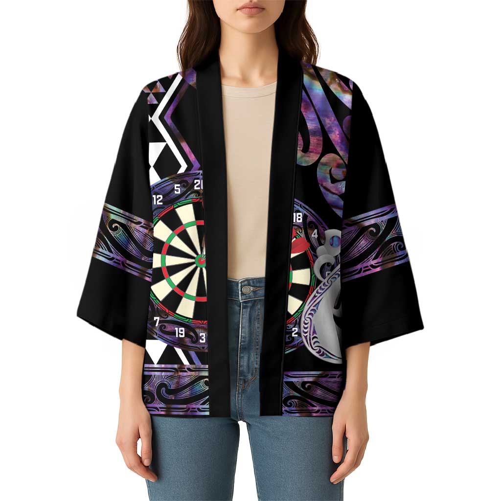 Personalised New Zealand Darts Kimono Ngutukaka Manaia Taniko Luxury Purple - Polynesian Pride