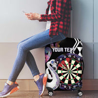 Personalised New Zealand Darts Luggage Cover Ngutukaka Manaia Taniko Luxury Purple - Polynesian Pride