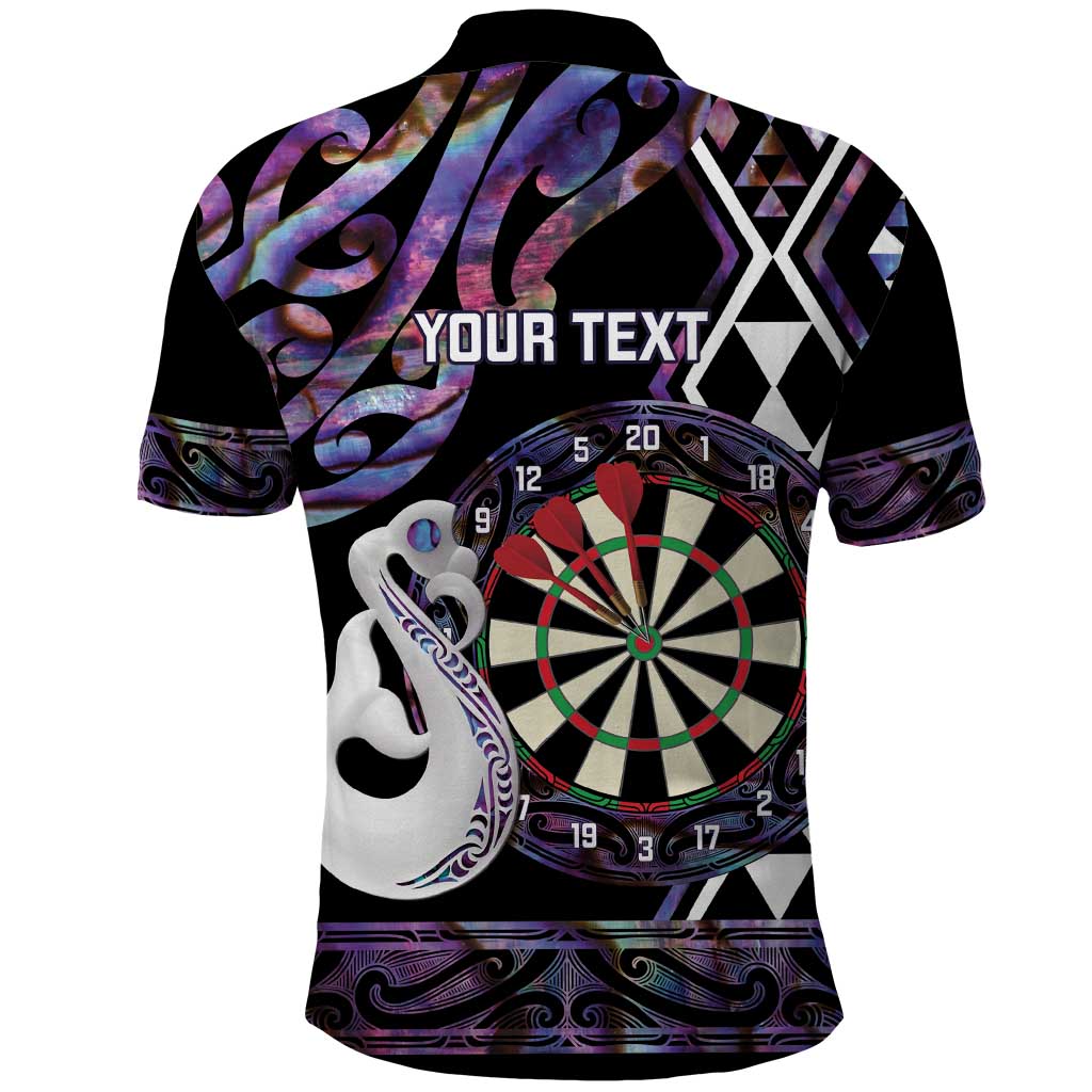 Personalised New Zealand Darts Polo Shirt Ngutukaka Manaia Taniko Luxury Purple - Polynesian Pride