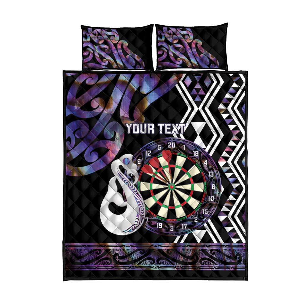 Personalised New Zealand Darts Quilt Bed Set Ngutukaka Manaia Taniko Luxury Purple - Polynesian Pride