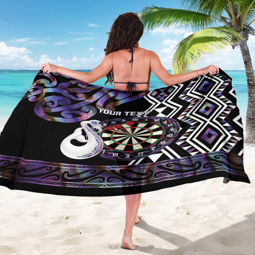 Personalised New Zealand Darts Sarong Ngutukaka Manaia Taniko Luxury Purple - Polynesian Pride