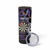 Personalised New Zealand Darts Skinny Tumbler Ngutukaka Manaia Taniko Luxury Purple - Polynesian Pride