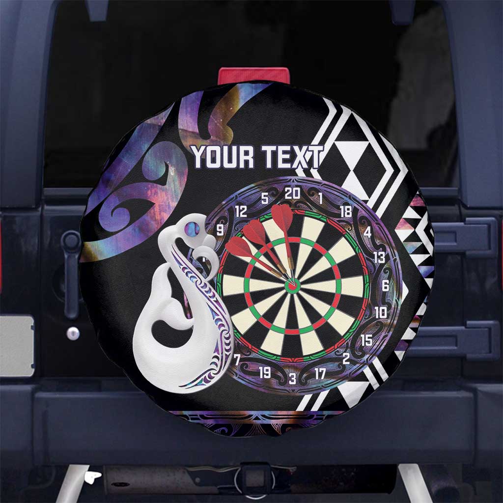 Personalised New Zealand Darts Spare Tire Cover Ngutukaka Manaia Taniko Luxury Purple - Polynesian Pride