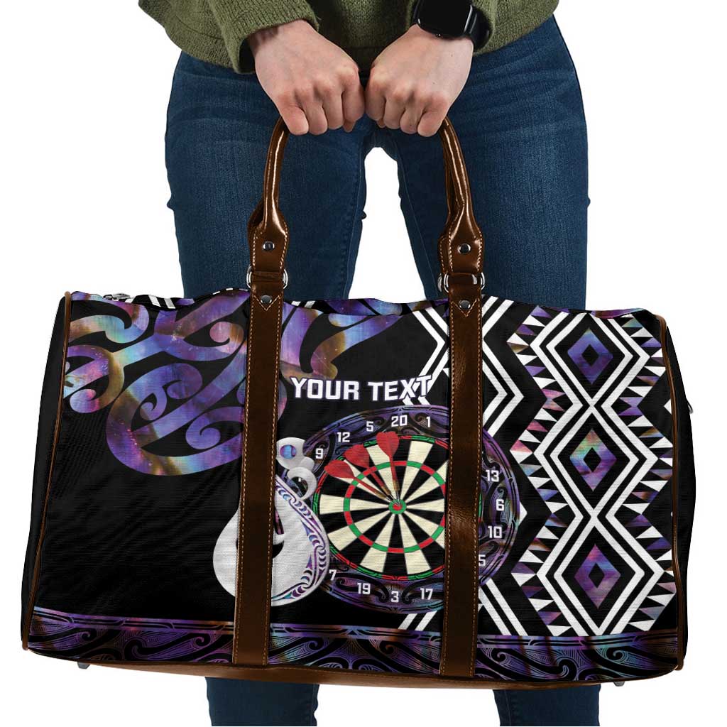 Personalised New Zealand Darts Travel Bag Ngutukaka Manaia Taniko Luxury Purple - Polynesian Pride