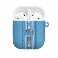 Fiji Day 1970 AirPods Case For Fiji Ever Fiji Tapa Pattern Blue LT14 Blue - Polynesian Pride