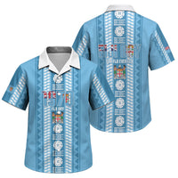 Fiji Day 1970 Family Matching Mermaid Dress and Hawaiian Shirt For Fiji Ever Fiji Tapa Pattern Blue LT14 Son's Shirt Blue - Polynesian Pride