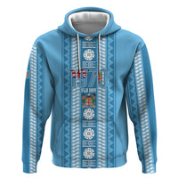 Fiji Day 1970 Hoodie For Fiji Ever Fiji Tapa Pattern Blue LT14 Pullover Hoodie Blue - Polynesian Pride