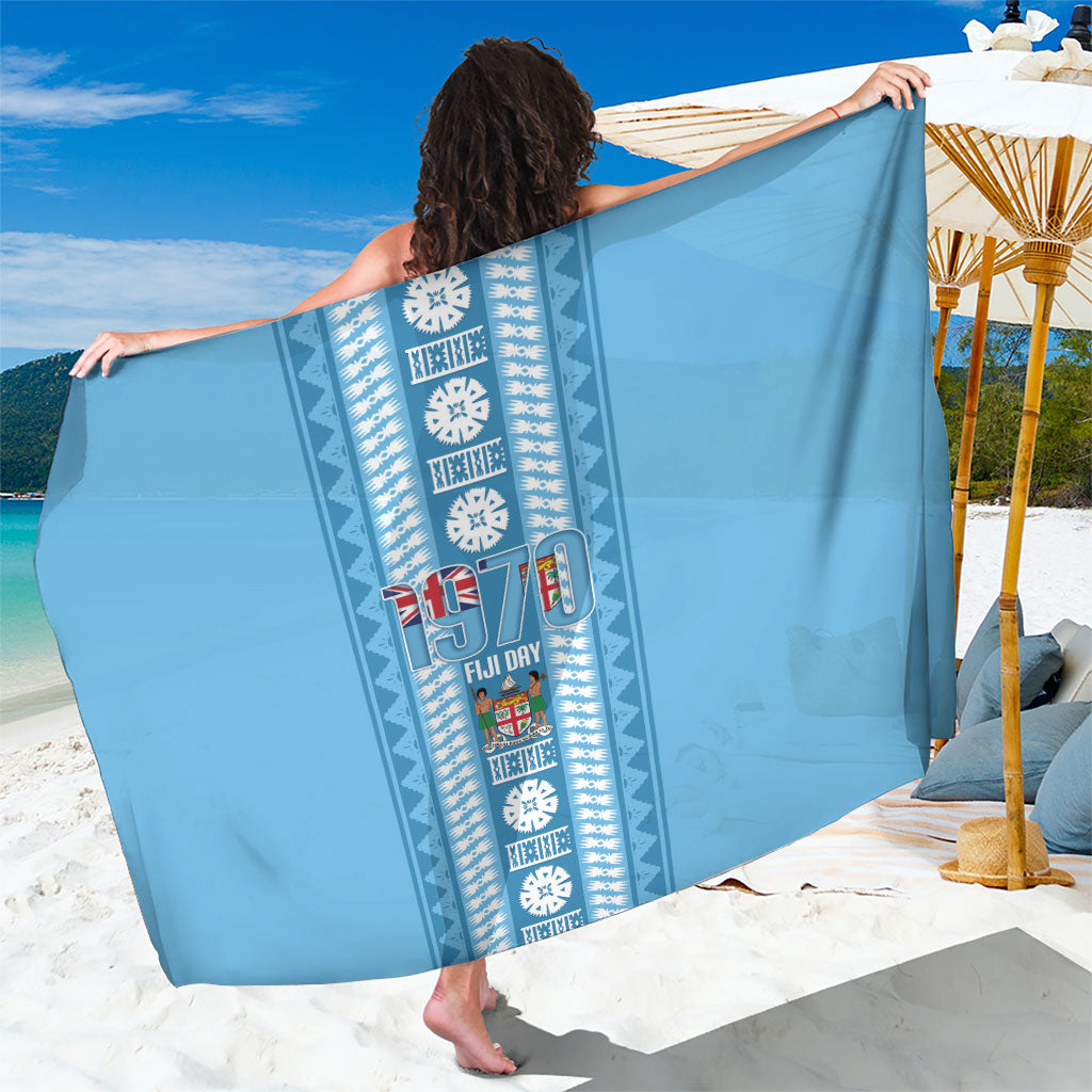 Fiji Day 1970 Sarong For Fiji Ever Fiji Tapa Pattern Blue LT14 One Size 44 x 66 inches Blue - Polynesian Pride