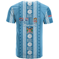 Fiji Day 1970 T Shirt For Fiji Ever Fiji Tapa Pattern Blue LT14 - Polynesian Pride