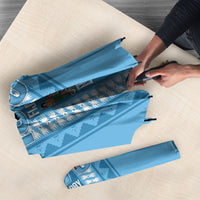 Fiji Day 1970 Umbrella For Fiji Ever Fiji Tapa Pattern Blue LT14 - Polynesian Pride