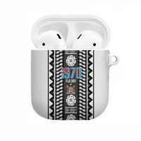 Fiji Day 1970 AirPods Case For Fiji Ever Fiji Tapa Pattern White LT14 White - Polynesian Pride