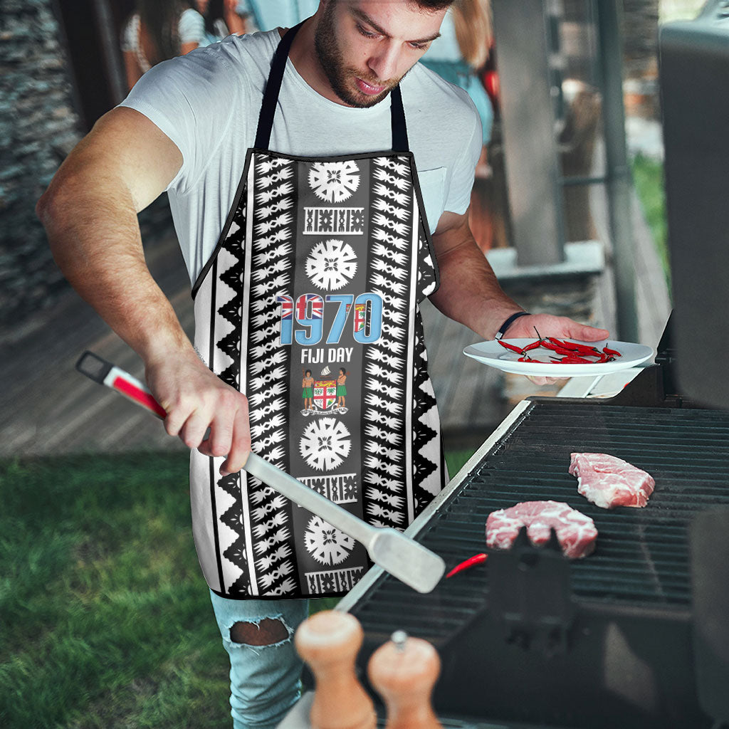 Fiji Day 1970 Apron For Fiji Ever Fiji Tapa Pattern White LT14 - Polynesian Pride
