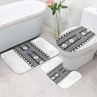 Fiji Day 1970 Bathroom Set For Fiji Ever Fiji Tapa Pattern White LT14 - Polynesian Pride