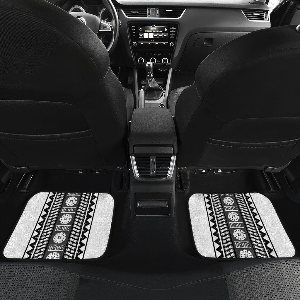 Fiji Day 1970 Car Mats For Fiji Ever Fiji Tapa Pattern White LT14 Set 2pcs - Back White - Polynesian Pride