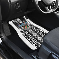 Fiji Day 1970 Car Mats For Fiji Ever Fiji Tapa Pattern White LT14 - Polynesian Pride