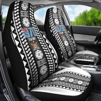 Fiji Day 1970 Car Seat Cover For Fiji Ever Fiji Tapa Pattern White LT14 - Polynesian Pride