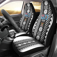Fiji Day 1970 Car Seat Cover For Fiji Ever Fiji Tapa Pattern White LT14 - Polynesian Pride