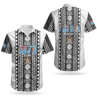 Fiji Day 1970 Couples Matching Long Sleeve Bodycon Dress and Hawaiian Shirt For Fiji Ever Fiji Tapa Pattern White LT14 - Polynesian Pride