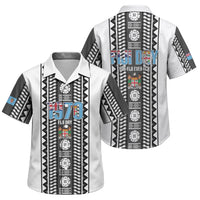 Fiji Day 1970 Family Matching Tank Maxi Dress and Hawaiian Shirt For Fiji Ever Fiji Tapa Pattern White LT14 Son's Shirt White - Polynesian Pride