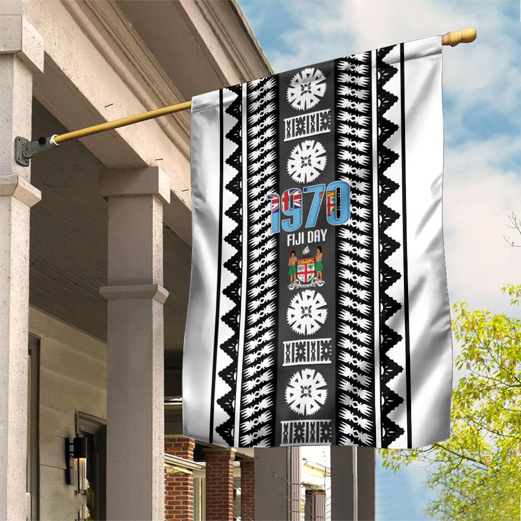 Fiji Day 1970 Garden Flag For Fiji Ever Fiji Tapa Pattern White LT14 House Flag White - Polynesian Pride