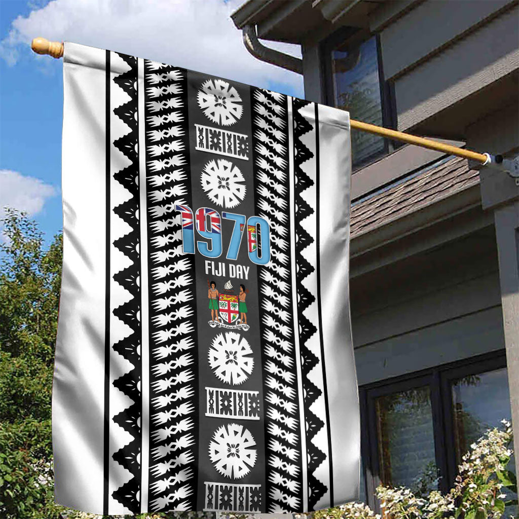 Fiji Day 1970 Garden Flag For Fiji Ever Fiji Tapa Pattern White LT14 - Polynesian Pride