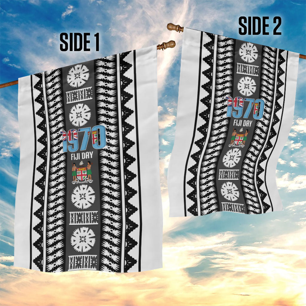 Fiji Day 1970 Garden Flag For Fiji Ever Fiji Tapa Pattern White LT14 - Polynesian Pride