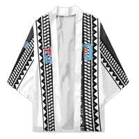 Fiji Day 1970 Kimono For Fiji Ever Fiji Tapa Pattern White LT14 Unisex White - Polynesian Pride
