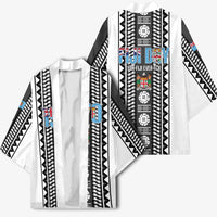 Fiji Day 1970 Kimono For Fiji Ever Fiji Tapa Pattern White LT14 - Polynesian Pride