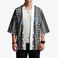 Fiji Day 1970 Kimono For Fiji Ever Fiji Tapa Pattern White LT14 - Polynesian Pride