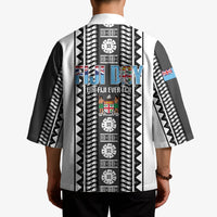 Fiji Day 1970 Kimono For Fiji Ever Fiji Tapa Pattern White LT14 - Polynesian Pride