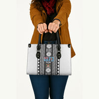 Fiji Day 1970 Leather Bag For Fiji Ever Fiji Tapa Pattern White LT14 - Polynesian Pride
