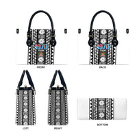 Fiji Day 1970 Leather Bag For Fiji Ever Fiji Tapa Pattern White LT14 - Polynesian Pride